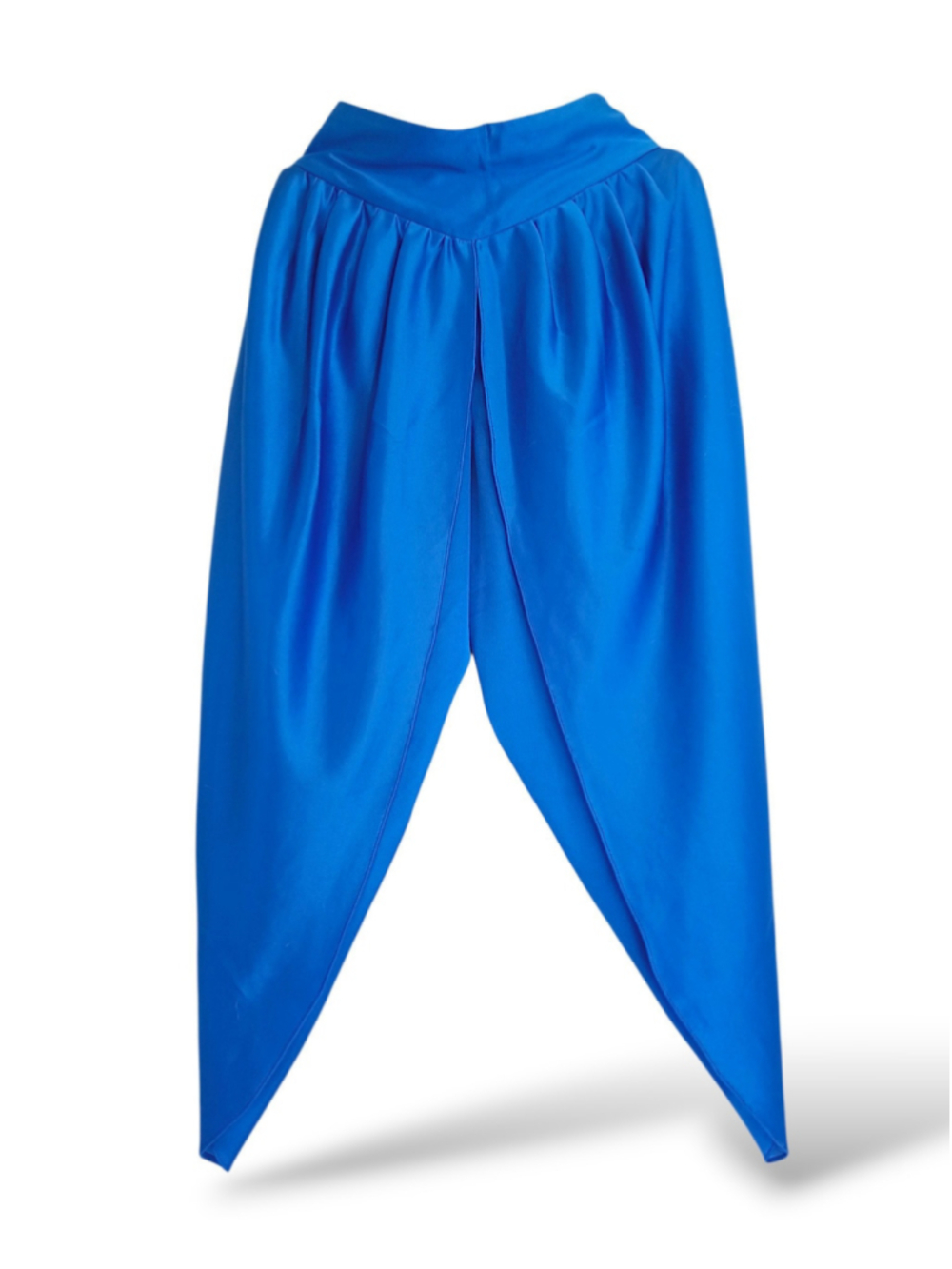 Vintage royal blue tulip pants 70s Satin disco dancing dhoti harem indo Asian SM
